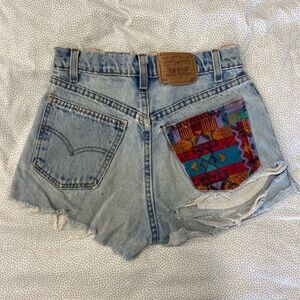 Levi's Light Blue Distressed Jean Shorts